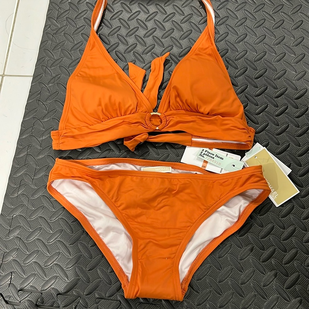 MICHAEL Michael Kors Orange Two-Piece Bikini Set
